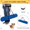4 Piece Dog Agility Starter Kit with Adjustable Height Jump Bars, Included Carry Bag & Displacing Top Bar - Blue