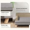 Elevated Dog Sofa Bed, Cat Couch with Cushion, Washable Cover, Wooden Legs, for Medium & Large Dogs, Light Grey