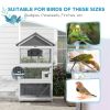 Wooden Bird Cage with Perches, Bird House, Ladder, Slide-Out Tray for Finches, Parakeets, Small Birds, Grey