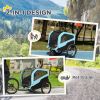 2-in-1 Dog Bike Trailer, Pet Stroller with Hitch for Large Dogs, Quick-release Wheels, Foot Support, Pet Bicycle, Cart Wagon