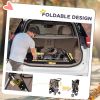 Cat Stroller, 3 Wheels Foldable Dog Stroller with Storage Basket, Brake, Adjustable Canopy, Cupholders
