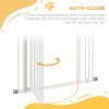 Extra Tall Dog Gate with Door, Pressure Fit, Auto Close, Double Locking for Doorways Hallways Stairs, 29"-34", White