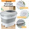 6-30lb Dog Food Storage Container Collapsible Design with Airtight Lids, Rolling Wheels, Cup, Bowl, Spoon, Grey