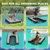 Inflatable Dog Boat Ramp Up to 286 lbs, for Boat, Dock, Lake, Non-Slip, Safe & Easy