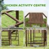 Chicken Activity Play Set with Multiple Chicken Perches, Swing, Ladder, Platform for 3-4 Chickens, Coffee