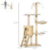 PawHut 52 Cat Tree Tower Multi-Level Condo Plush Sturdy Activity Scratching Post Beige