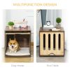 Furniture Style Dog Crate End Table with Removable Door Panel, Dog Crate Bed with Foam Cushion, Safety Lock, Indoor Use, for Small & Medium Dogs