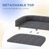 Dog Sofa for Large Dogs with Washable Cover, Anti-slip Foot Pads, Dark Grey