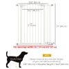 Extra Tall Dog Gate with Door, Pressure Fit, Auto Close, Double Locking for Doorways Hallways Stairs, 29"-34", White