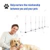 Adjustable Dog Agility Training Obstacle Set with Weaves Poles and Storage Bag for Pet Dogs Outdoor Games Exercise White