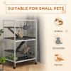 5-Tier Rolling Small Animal Cage, Deluxe Guinea Pig Cage, Ferret Cage for Mink Chinchilla Kitten Rabbit, Light Grey