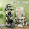 68-inch Multi-Level Cat Scratching Tree Kitty Activity Center Post Tower Condo Pet Furniture w/ Toy Grey