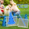 39''L Set of 4 Dog Agility Hurdle Cone Set for Large Medium Small Size Dog, Agility Training Equipment 8 Cones 4 Rods Starter Kit with Carrying Bag