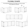 Freestanding Pet Gate 4 Panel Wooden Dog Barrier Folding Safety Fence with Support Feet up to 80.25" Long 24" Tall for Doorway Stairs White