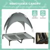 Large Elevated Dog Bed 6.2" L X 29.9" W 36.2" H Foldable Outdoor Cat Dog Canopy Cot w/ Carry Bag Grey