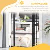 Extra Tall Dog Gate with Door, Pressure Fit, Auto Close, Double Locking for Doorways Hallways Stairs, 29"-32", Black