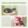 54" Cat Tree, Multi-Level Cat Tower with Scratching Posts, Cat Condos, Bed, Platforms, Ramp, Toy Ball, Pink