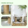Cat Tower Condo for Indoor Cats, Small Cat Tree with Jute Scratching Posts, Top Perch, Dangling Balls, White