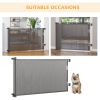 Retractable Pet Gate, 33.5" Tall, Extends to 59.1" Wide, Foldable Mesh Dog Gate for house, w/ Single Hand Operation, for Stairs, Doorways