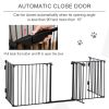 Foldable Dog Playpen Indoor for Small Medium Dogs with Door, for Stairway, Doorway, Hallway, Black