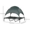 Elevated Dog Bed with Canopy, Portable Raised Dog Cot for XL Sized Dogs, Indoor & Outdoor, 48" x 36" x 43", Grey