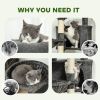 52.5" Cat Tree Tower with Scratching Posts, Cat Condos, Bed, Platforms, Hammocks, for Indoor Cats, Dark Grey