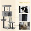 47" Cat Tree for Indoor Cats, Kitty Activity Center, Cat Tower with Cat Ear Bed Ramp Condo Hammock Hanging Ball Toys Sisal Rope Scratching Post