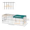 Small Animal Cage with Roof, Indoor/Outdoor Use, for Chicken, Rabbits, Chinchillas, 87" x 34" x 28", Green