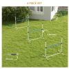 4PCs Dog Agility Equipment Set with Adjustable Height Hurdles, Spray Water Tube, Whistle, Carry Bag, White