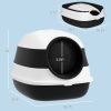 Dome Covered Cat Litter Box with Lid, White and Black
