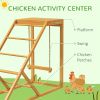 PawHut Chicken Activity Play Yellow with Chicken Perches Hen Ladder for Healthy Happy Animals Coop Toy