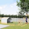 Galvanized Steel Dog Kennel Outdoor with Waterproof & UV-Resistant Cover for Large Dogs, 19.7' x 7.5' x 4.9'