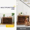 39" Dog Crate Furniture w/ Flip-up Top Opening, 2 Doors, Dog Kennel Furniture for Large Dogs, Rustic Brown