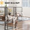 39" Dog Playpen Indoor Outdoor, Portable Foldable 8 Panels Pet Playpen with Door & Strap for Large Dogs
