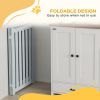 3-Panel Foldable Dog Gate with Feet for Medium Dogs and Below, Grey