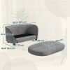 Pet Sofa Dog Couch for Small to Medium Sized Dogs with Soft Cushion, Removable Washable Cover, Velvet Touch, Grey
