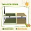 Tortoise House Wooden Tortoise Enclosure Indoor Outdoor with Adjustable Lamp Holder, Openable Lids, Pull-out Trays
