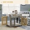 Dog Crate Furniture with Cushion, 2 Doors, Storage, Dog Kennel End Table for Small Medium Dogs, Grey