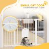 30"-52" Extra Wide Pet Gate Barrier with Small Door, 30"H Dog Gate with Safety Gate Barrier, Stair Pressure Fit, White