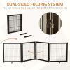 Wooden Dog Gate for Small & Medium Dogs 4 Panel w/ Support Feet Foldable Pet Fence for House Doorway Coffee