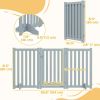 3-Panel Foldable Dog Gate with Feet for Medium Dogs and Below, Grey