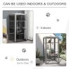79" Cat Cage, Large Outdoor Kitten House, Indoor Cage Pet Kennel Playpen with 3 Platforms Door 4 Sandbags - Grey