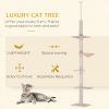 8.5ft Cat Climbing Tree 5-Tier Kitty Activity Center with Scratching Post Beige