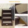 4-Level Portable Pet Stairs, Foldable Dog Ramp, Lightweight Cat Steps, with Nonslip Soft Mats, for High Bed, Sofa, Up to 44 lbs, Dark Brown