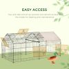 87x41x41-IN Catio Rabbit Guinea Pig Cage Chicken Coop Run, Small Animal Enclousure Outdoor Indoor with Cover and Multiple Doors, Beige