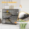 4 Tier Hamster Cage with Deep Tempered Glass Bottom, Running Wheel, Hut, Water Bottle, Food Dish, 31" x 19" x 31.5"