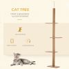 Floor-to-Ceiling Cat Tree Cat Climbing Tower with Sisal-Covered Scratching Posts Natural Cat Tree Activity Center for Kittens Cat Tower Furniture