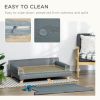 Dog Bed, Large Dog Couch with Washable Cover, Wooden Legs, Elevated Fancy Foam Pet Sofa for Medium & Large Breeds, Gray