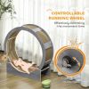 36" Cat Wheel for Indoor Cats with Brake, Scratching Pads, Grey