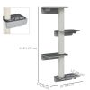 Wall-Mounted Cat Shelf with 4 Platforms and 3 Scratching Posts, Cat Wall Climber for Climbing and Lounging, Light Grey